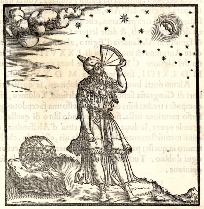 תלמי משתמש בקוואדרנט (תחריט עץ, 1564)