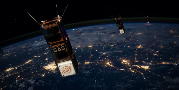 הדמיה של שלושת לווייני הניסוי של SAS ששוגרו עם הטכנולוגיה של אייכה. קרדיט: אייכה מערכות.
